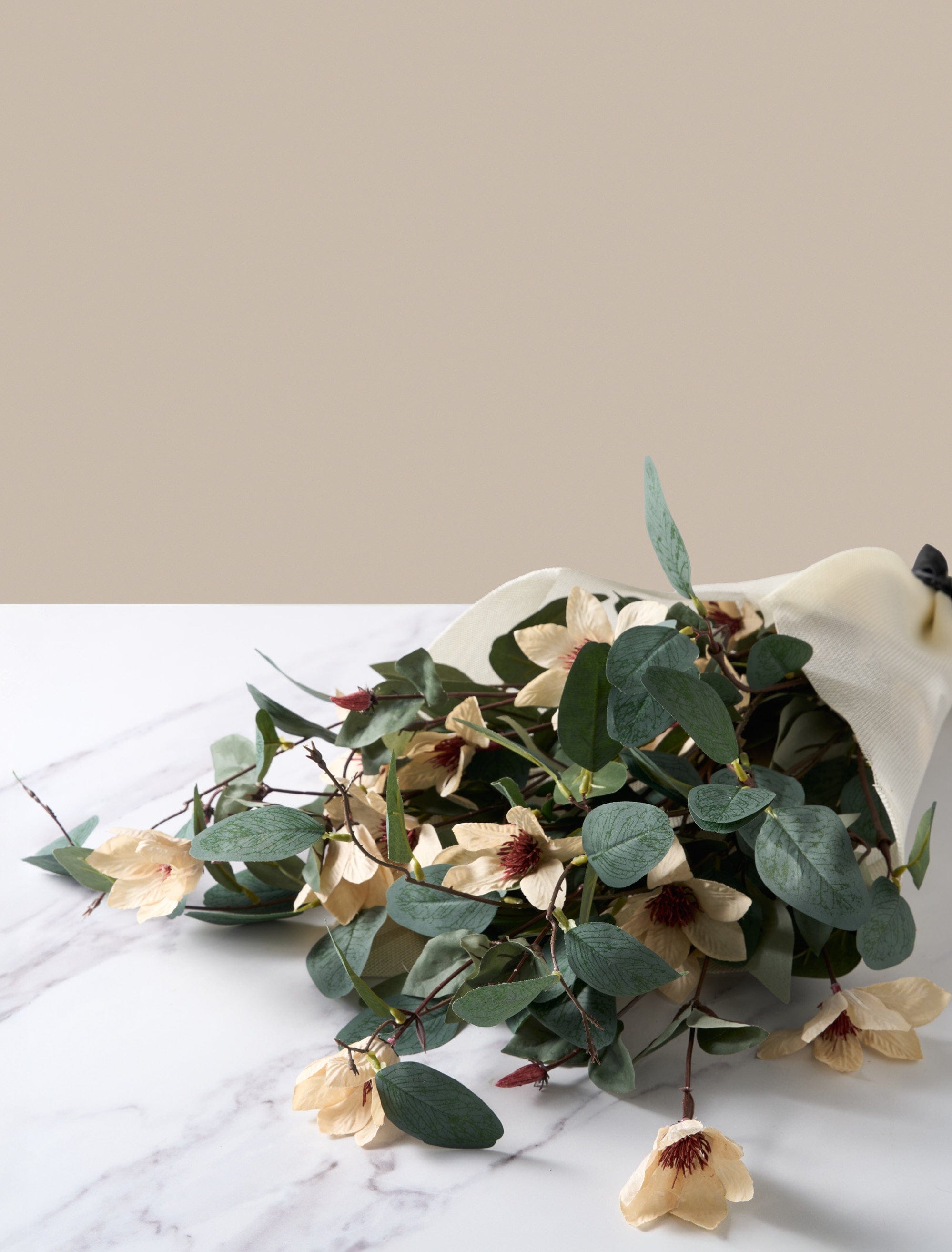 Faux Arrangement - Eucalyptus and Cream Magnolia