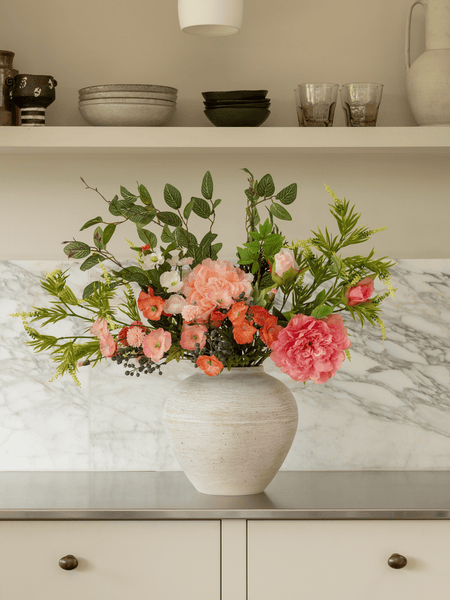 Faux Arrangement - Peach Poppy & Peony
