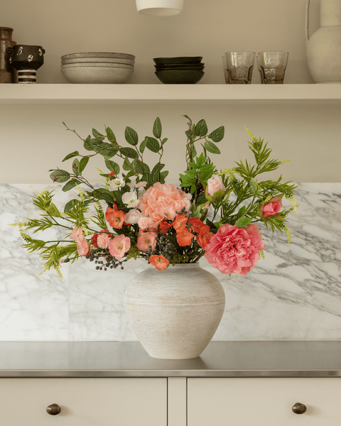 Faux Arrangement - Peach Poppy & Peony