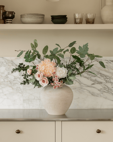Faux Arrangement - Blush Dahlia & Blue Berry