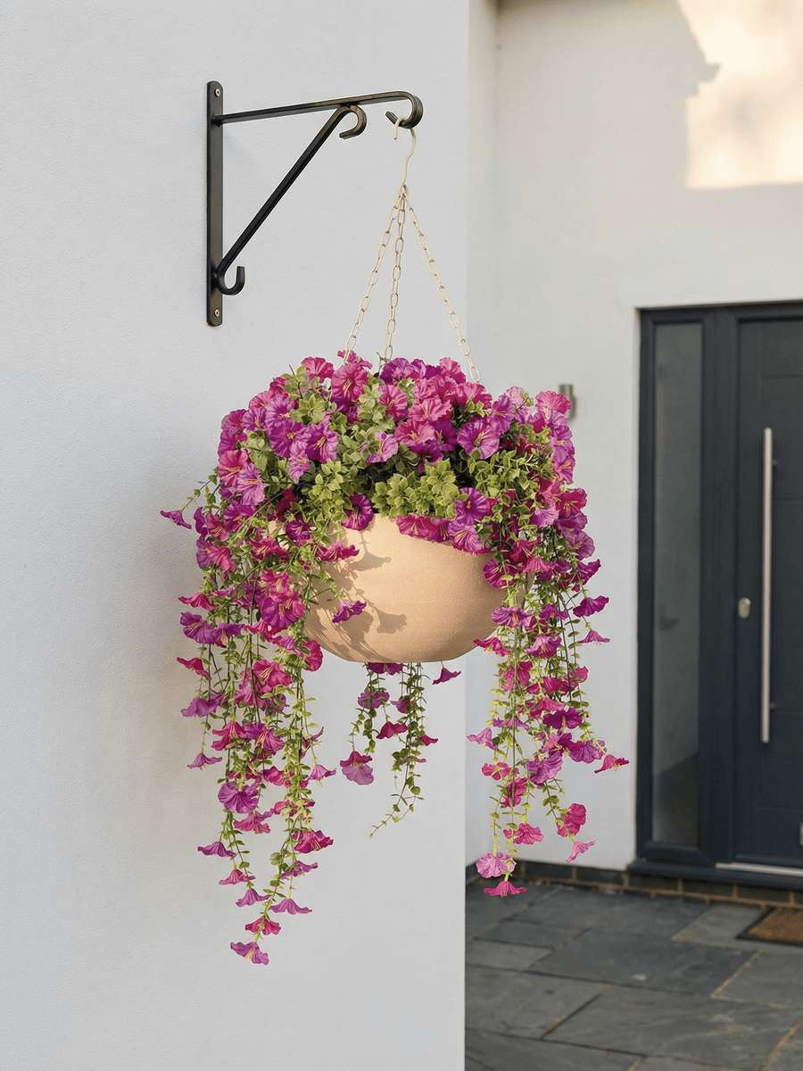 Outdoor Hanging Petunia Basket - Purple
