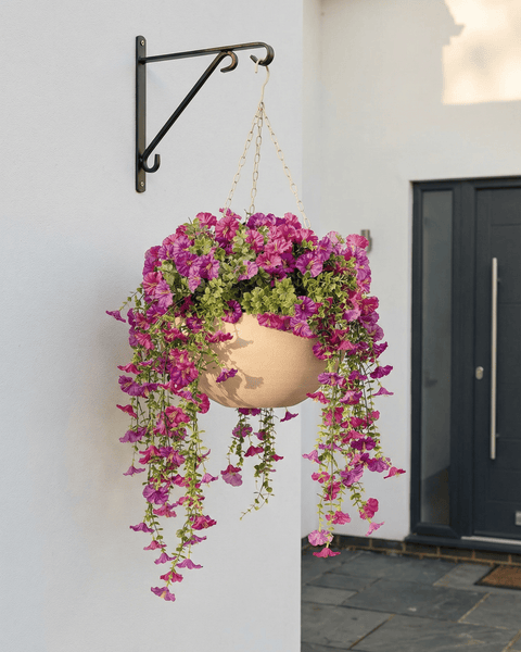 Outdoor Hanging Petunia Basket - Purple