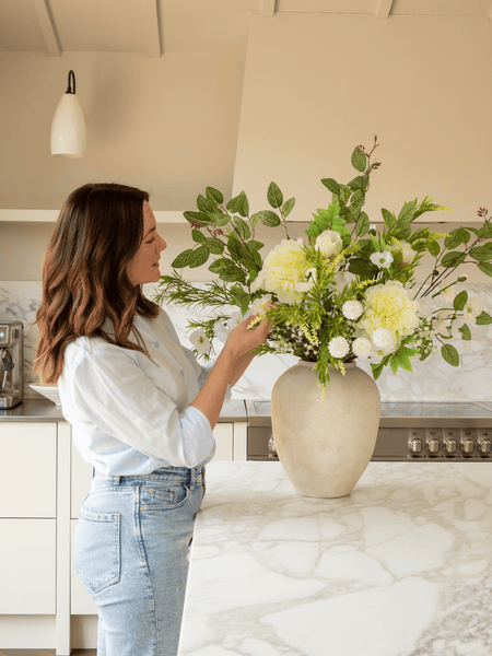 Faux Arrangement - White Poppy & Peony