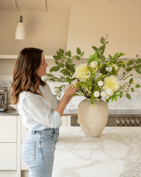 Faux Arrangement - White Poppy & Peony