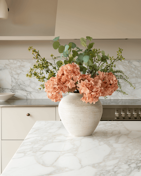 Faux Arrangement - Eucalyptus & Apricot Hydrangea