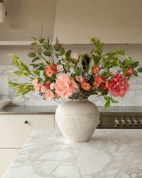 Faux Arrangement - Peach Poppy & Peony