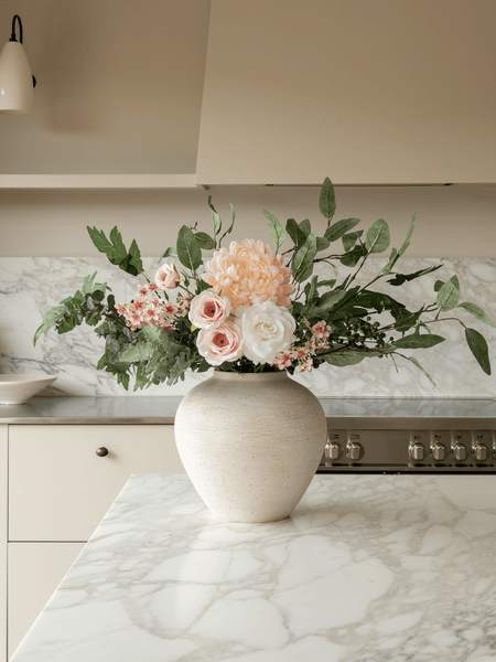 Faux Arrangement - Blush Dahlia & Blue Berry