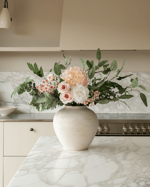 Faux Arrangement - Blush Dahlia & Blue Berry