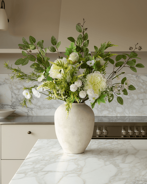 Faux Arrangement - White Poppy & Peony