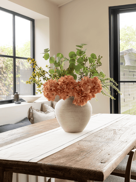 Faux Arrangement - Eucalyptus & Apricot Hydrangea