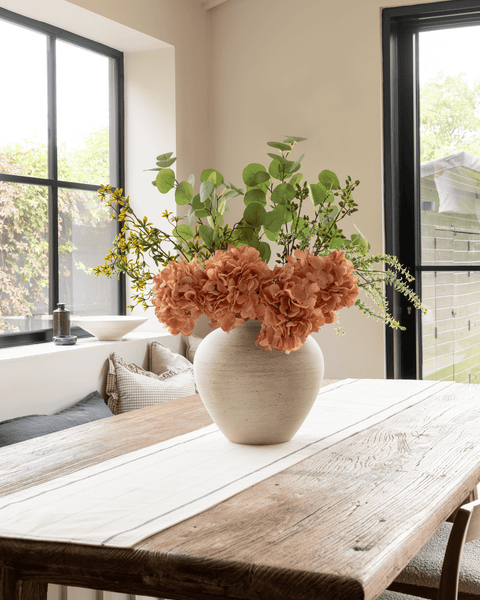 Faux Arrangement - Eucalyptus & Apricot Hydrangea
