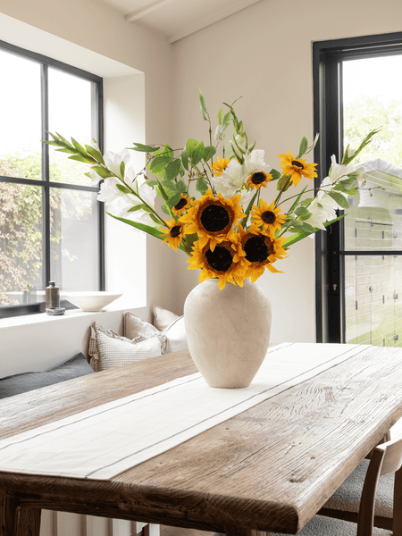 Faux Arrangement - Sunflower & White Gladiolus