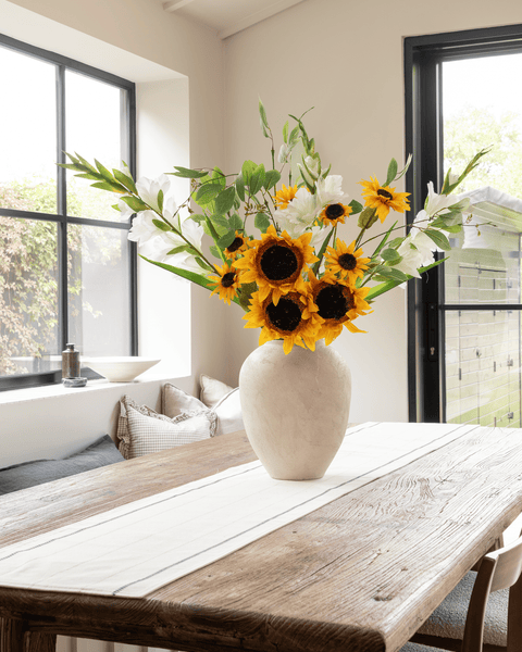 Faux Arrangement - Sunflower & White Gladiolus