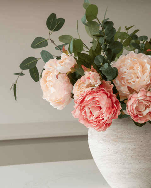 Faux Arrangement - Peony & Eucalyptus Blush