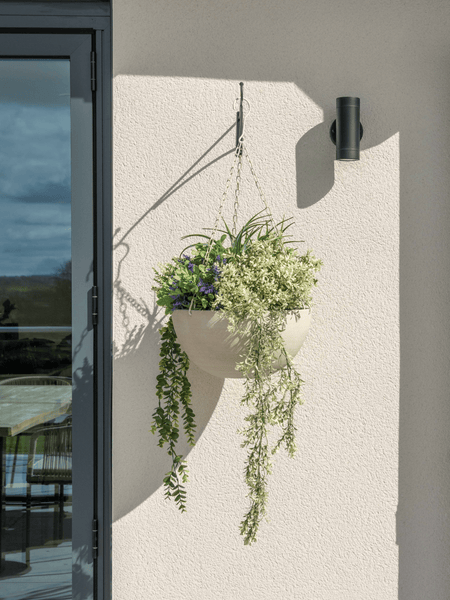 Outdoor Hanging Floral Basket - Green & Purple