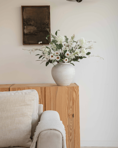 Faux Arrangement - Rose & Delphinium White