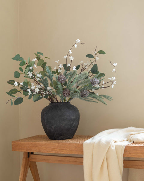 Faux Arrangement - Eucalyptus and Winter White