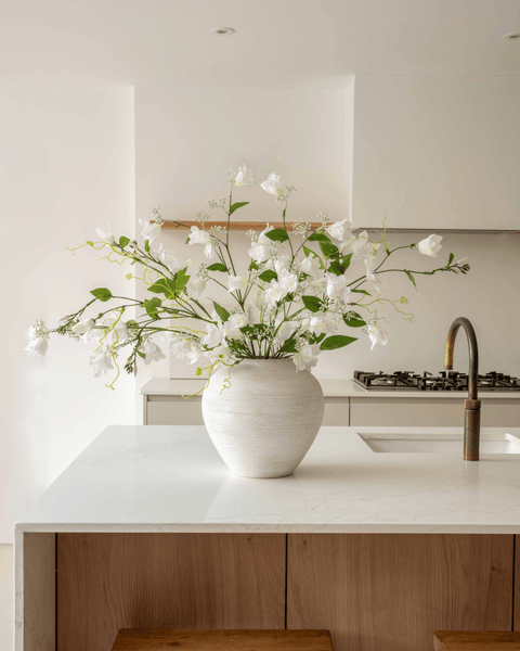 Faux Arrangement - Bell Flower & Clematis White