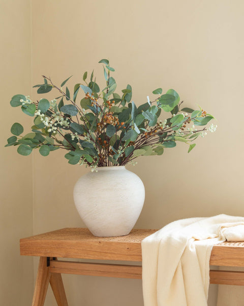 Faux Arrangement - Eucalyptus and Neutral Berry