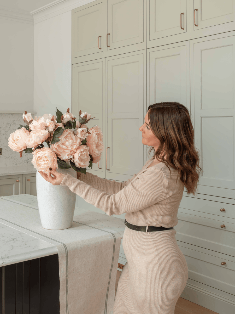 Faux Peony Arrangement - Blush (6 Stems)