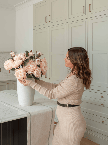 Faux Peony Arrangement - Blush (6 Stems)