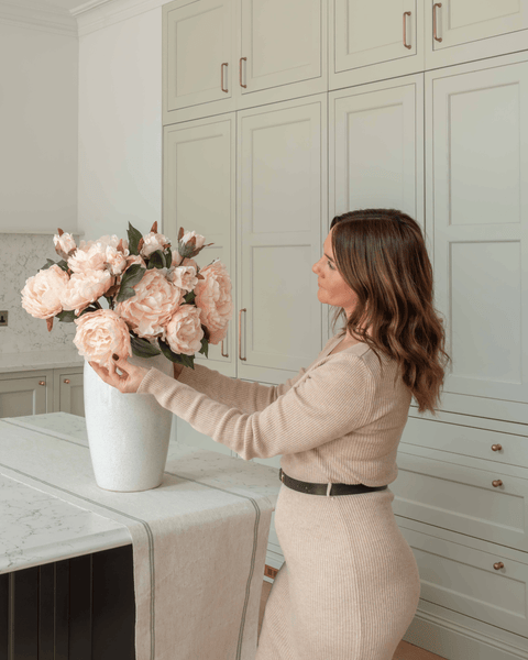 Faux Peony Arrangement - Blush (6 Stems)