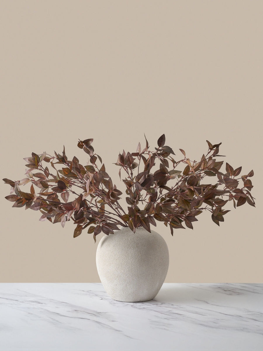 Faux Leaf Spray - Burgundy (9 Stems)