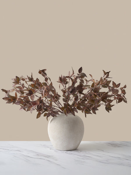 Faux Leaf Spray - Burgundy (9 Stems)