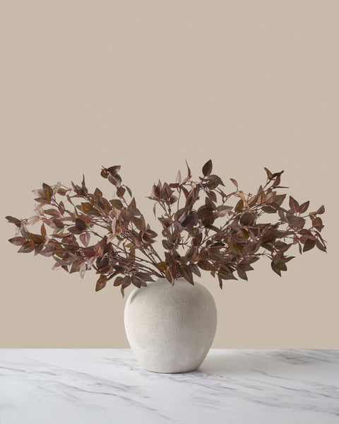Faux Leaf Spray - Burgundy (9 Stems)