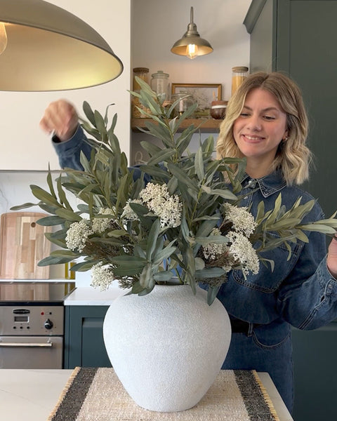 Faux Arrangement - Olive & White Berry