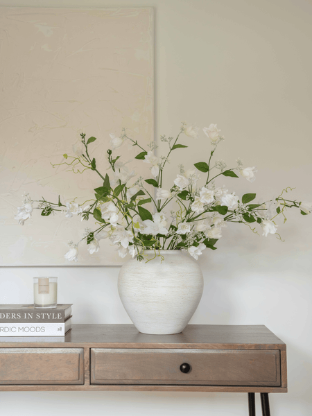 Faux Arrangement - Bell Flower & Clematis White