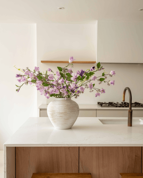 Faux Arrangement - Bell Flower & Clematis Purple