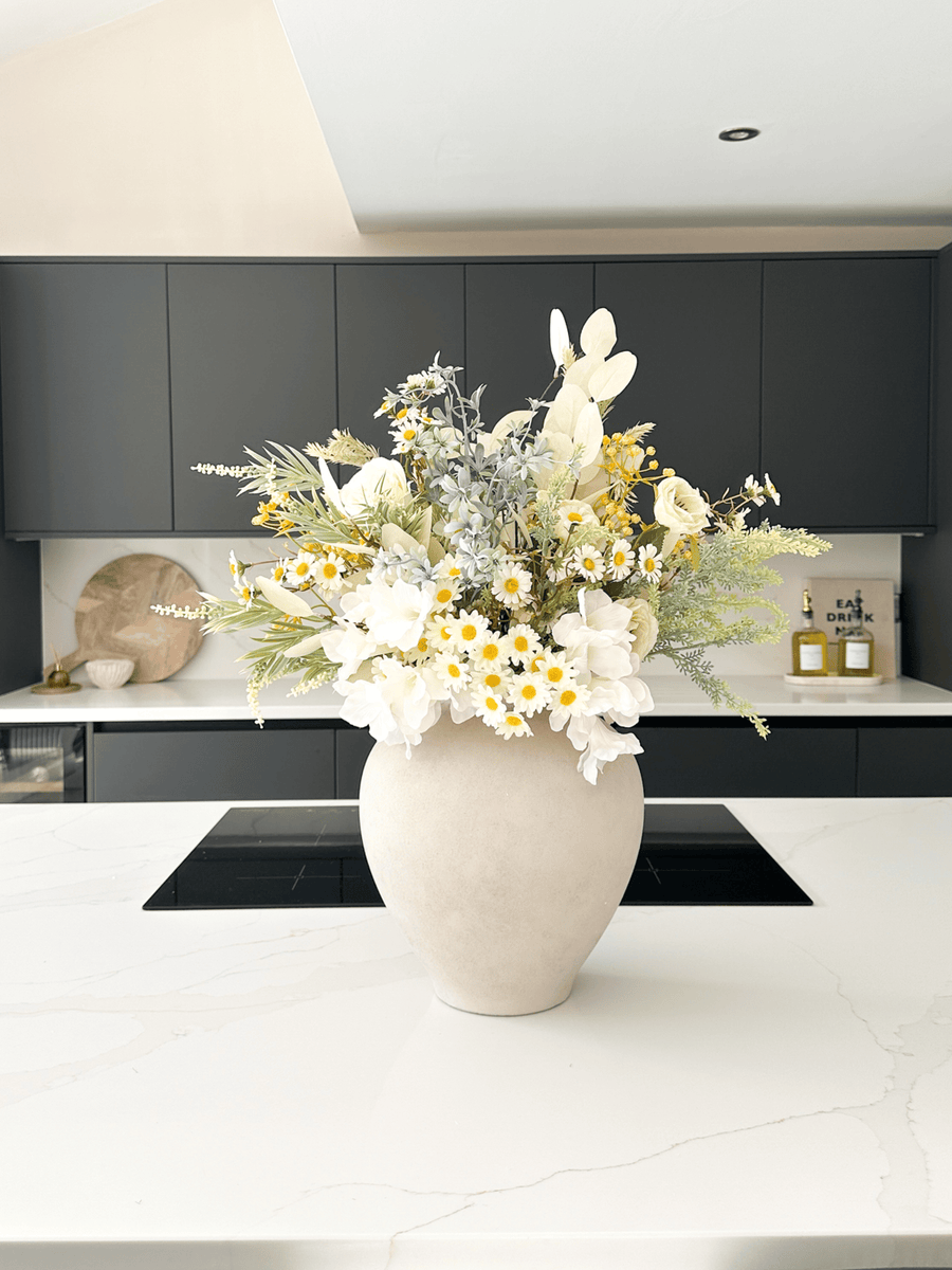 Faux Arrangement - White & Yellow Meadow
