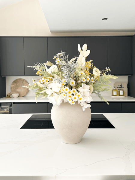 Faux Arrangement - White & Yellow Meadow