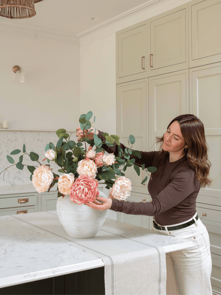 Faux Arrangement - Peony & Eucalyptus Blush