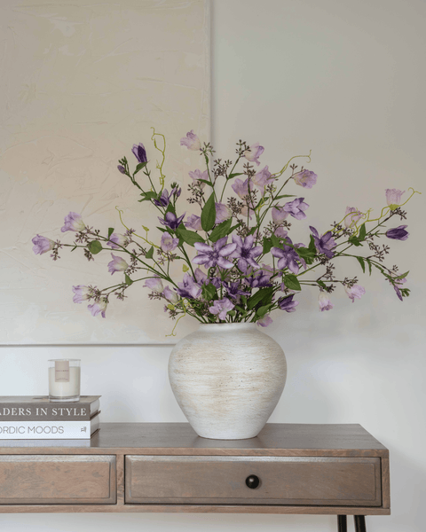 Faux Arrangement - Bell Flower & Clematis Purple