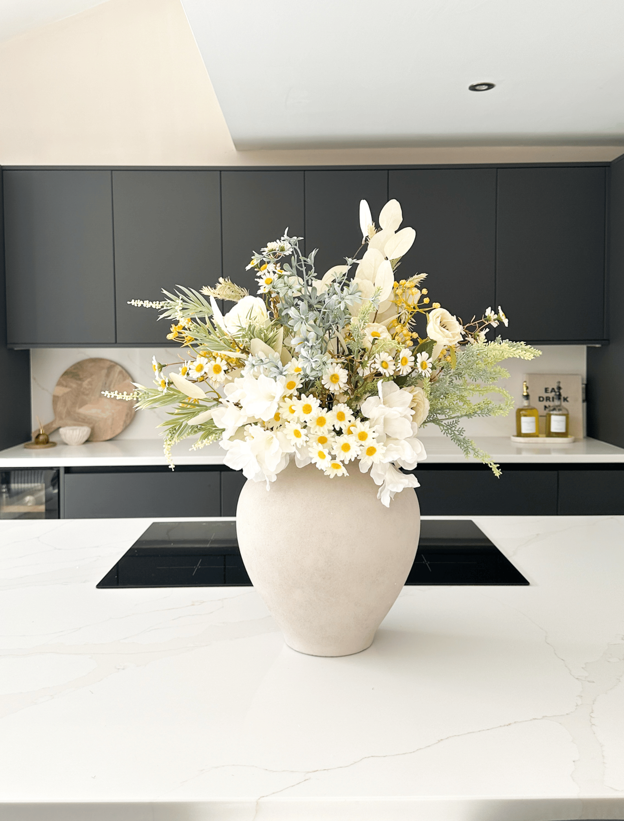 Faux Arrangement - White & Yellow Meadow