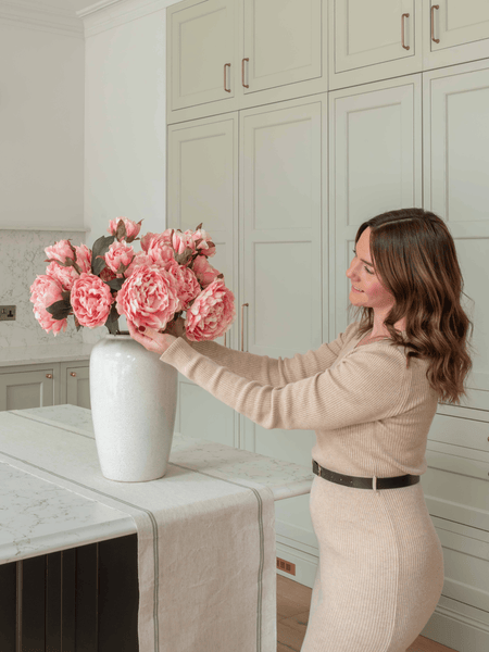 Faux Peony Arrangement - Pink (6 Stems)