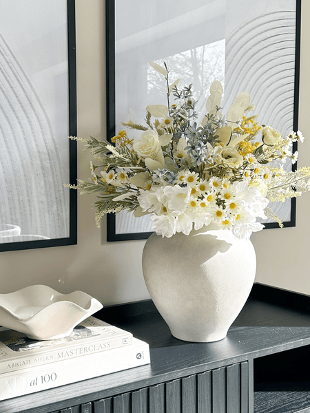 Faux Arrangement - White & Yellow Meadow