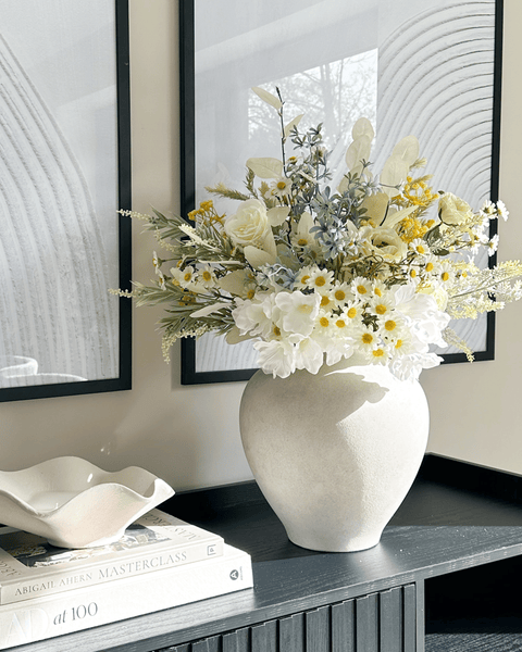 Faux Arrangement - White & Yellow Meadow