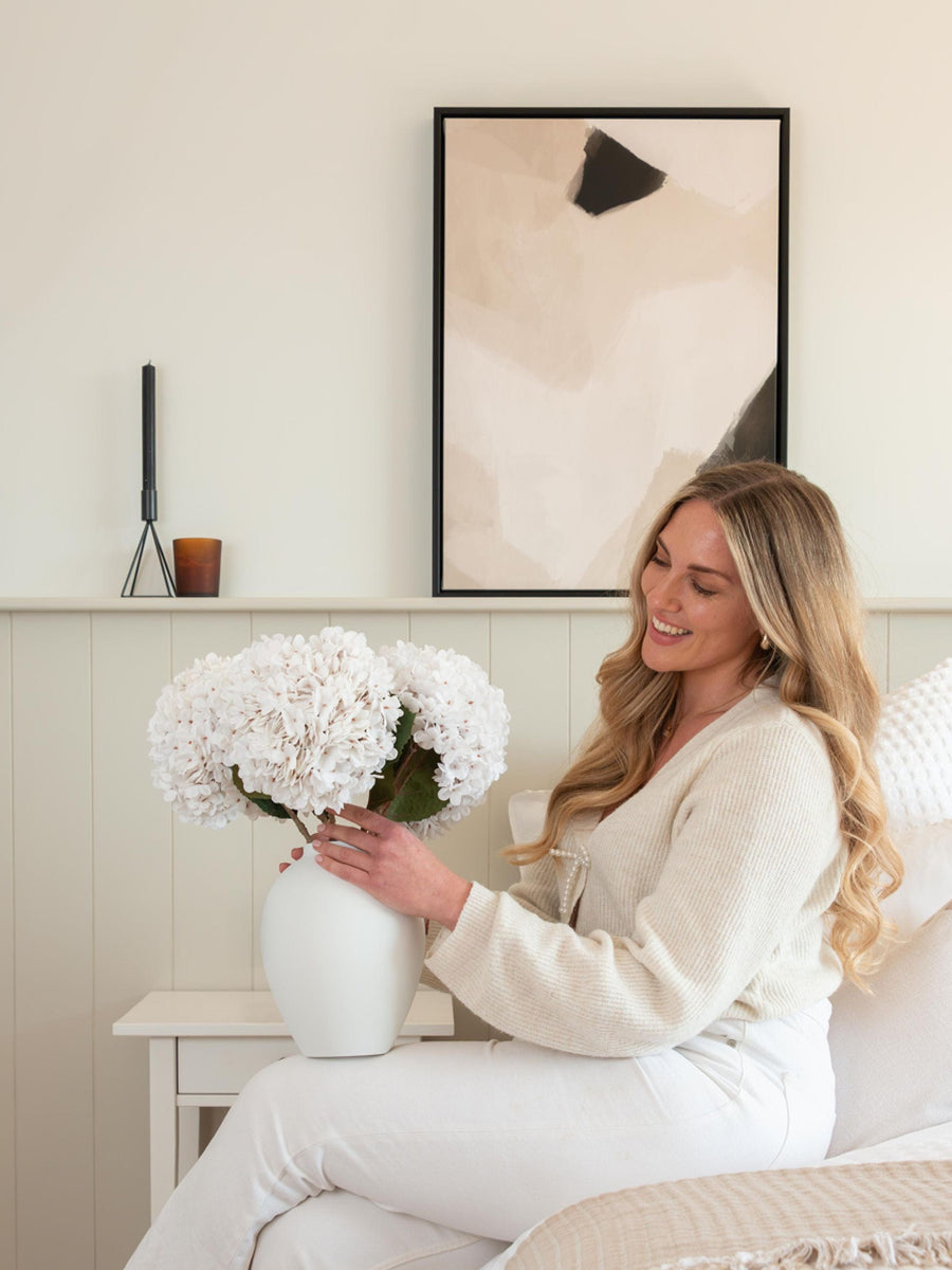 Large Faux Hydrangea - White (5 Stems)