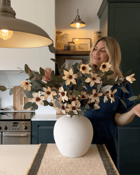 Faux Arrangement - Eucalyptus and Cream Magnolia