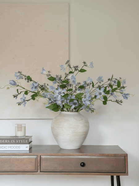 Faux Arrangement - Bell Flower & Clematis Blue