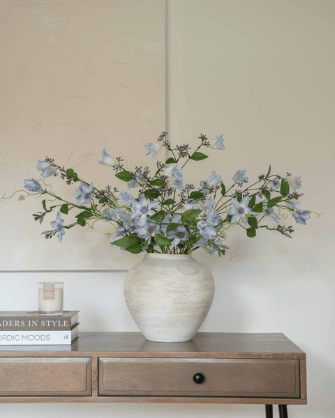 Faux Arrangement - Bell Flower & Clematis Blue