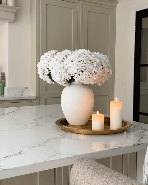 Large Faux Hydrangea - White (5 Stems)