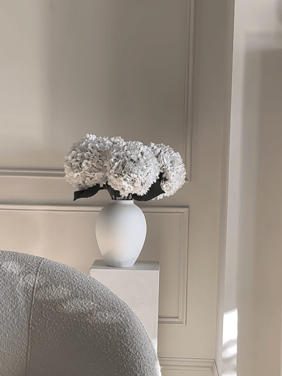 Large Faux Hydrangea - White (5 Stems)