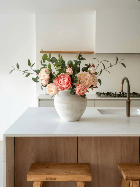 Faux Arrangement - Peony & Eucalyptus Blush