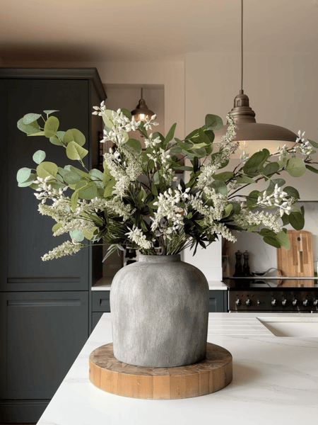Faux Arrangement - Eucalyptus and White Stem