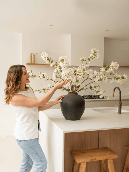 Faux Japanese Cherry Blossom - White (6 Stems)