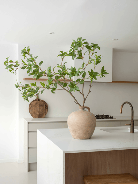 Faux Green Oversized Pieris Branch (2 branches)